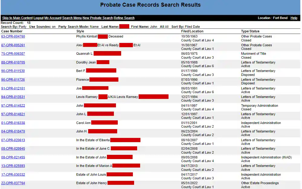 A screenshot of the search tool that allows users to obtain probation data.